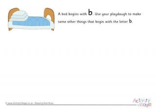 Alphabet Begin With The Letter B Playdough Mat