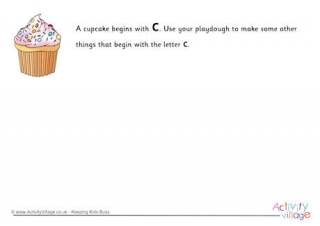 Alphabet Begin With The Letter C Playdough Mat