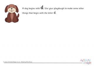 Alphabet Begin With The Letter D Playdough Mat