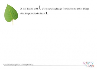 Alphabet Begin With The Letter L Playdough Mat