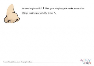 Alphabet Begin With The Letter N Playdough Mat