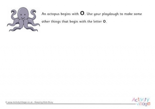 Alphabet Begin With The Letter O Playdough Mat