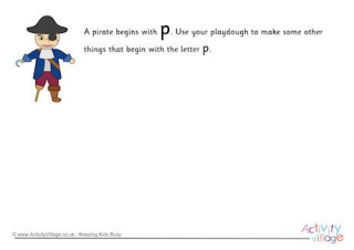 Alphabet Begin With The Letter P Playdough Mat