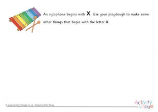 Alphabet Begin With The Letter X Playdough Mat