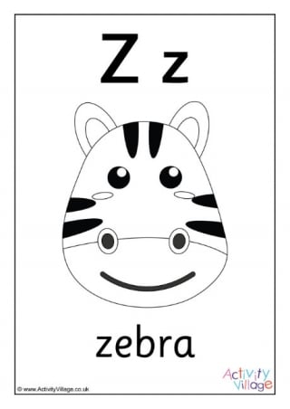 Alphabet Colouring Page Z
