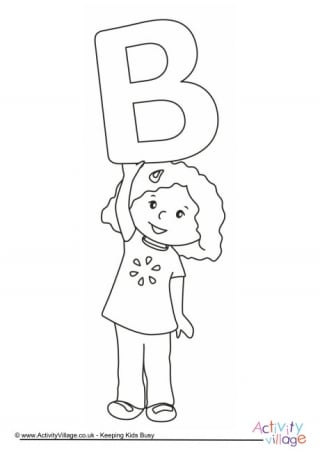 Alphabet of Children Colouring Pages B