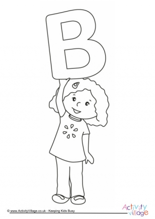 Alphabet of Children Colouring Pages B