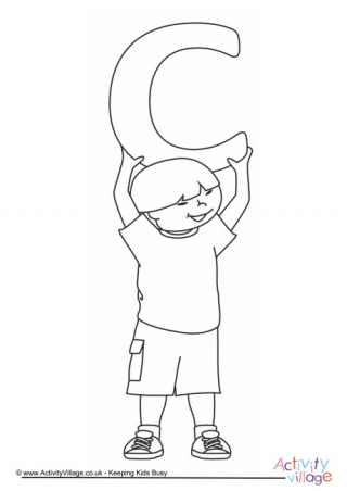 Alphabet of Children Colouring Pages - C - Boy