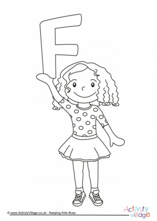 Alphabet of Children Colouring Pages - F