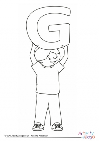 Alphabet of Children Colouring Pages - G