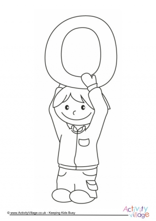 Alphabet of Children Colouring Page O