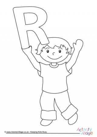 Alphabet of Children Colouring Pages R