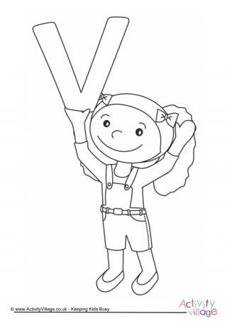 Alphabet of Children Colouring Pages V