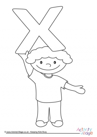 Alphabet of Children Colouring Pages X