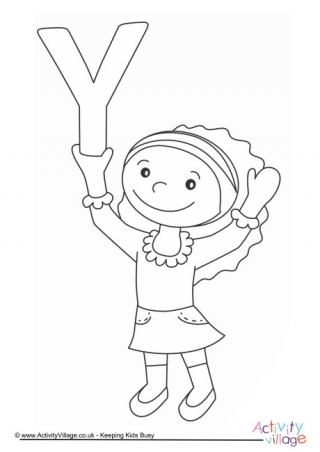 Alphabet of Children Colouring Pages Y