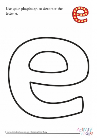 Alphabet Decorate The Letter E Playdough Mat Lowercase