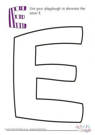 Alphabet Decorate The Letter E Playdough Mat Uppercase
