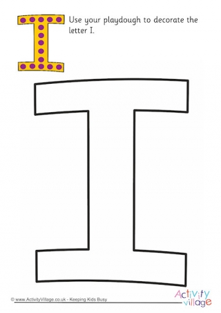 Alphabet Decorate The Letter I Playdough Mat Uppercase