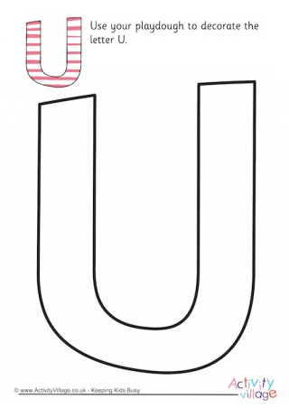 Alphabet Decorate The Letter U Playdough Mat Uppercase