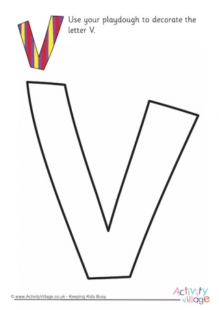 Alphabet Decorate The Letter V Playdough Mat Uppercase