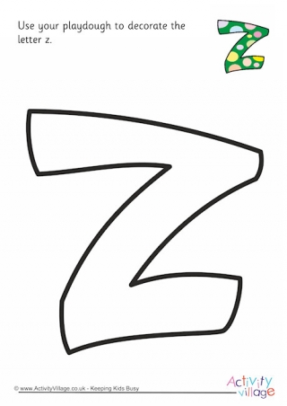 Alphabet Decorate The Letter Z Playdough Mat Lowercase