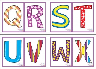 Alphabet Flash Cards - Upper Case - Set 1 - Patterned