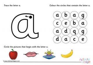 Alphabet Learn the Letter A Worksheet