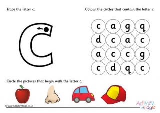 Alphabet Learn the Letter C Worksheet