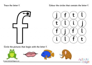 Alphabet Learn the Letter F Worksheet
