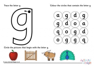 Alphabet Learn the Letter G Worksheet