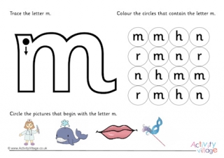 Alphabet Learn the Letter M Worksheet 