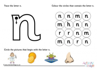 Alphabet Learn the Letter N Worksheet