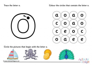 Alphabet Learn the Letter O Worksheet 