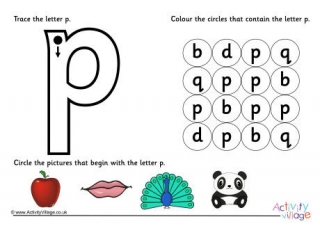 Alphabet Learn the Letter P Worksheet 