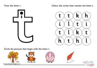 Alphabet Learn the Letter T Worksheet