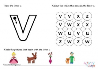 Alphabet Learn the Letter V Worksheet