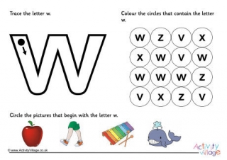 Alphabet Learn the Letter W Worksheet