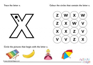 Alphabet Learn the Letter X Worksheet