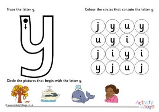Alphabet Learn the Letter Y Worksheet