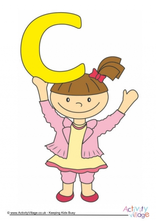 Alphabet Of Children Poster C Girl