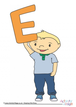 Alphabet Of Children Poster E Boy