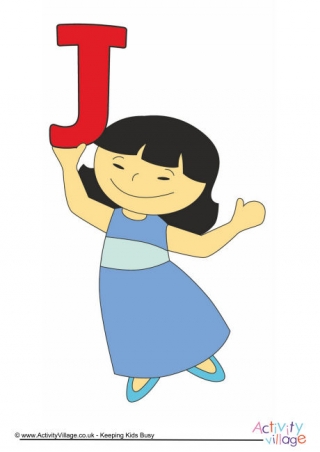 Alphabet Of Children Poster J Girl