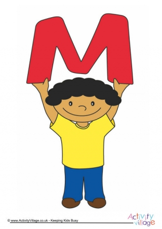 Alphabet Of Children Poster M Boy