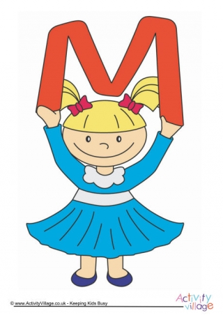 Alphabet Of Children Poster M Girl