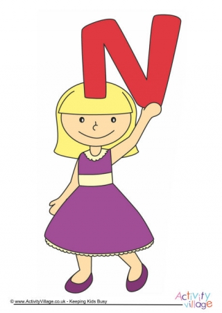Alphabet Of Children Poster N Girl