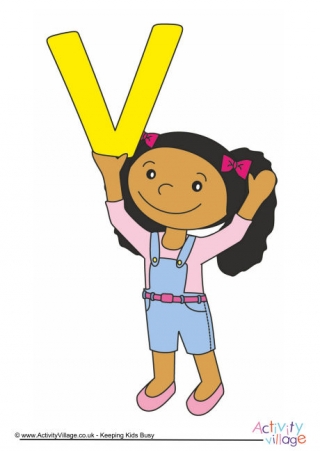 Alphabet Of Children Poster V Girl