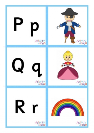Alphabet Picture Flash Cards - Double Sided - Small