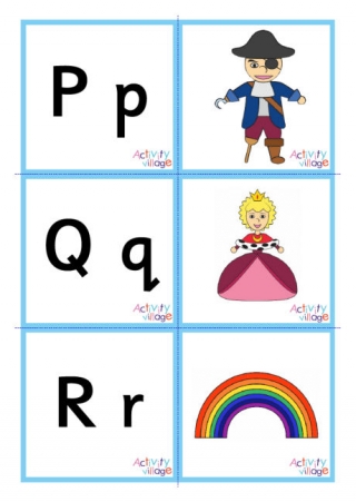 Alphabet Picture Flash Cards - Double Sided - Small