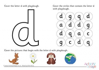 Alphabet Playdough Mat D