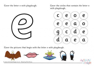 Alphabet Playdough Mat E